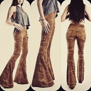 PETITE LENGTH Tie Dye Bell Bottoms - High Waisted Tie Dyed Bell Bottoms Hippie